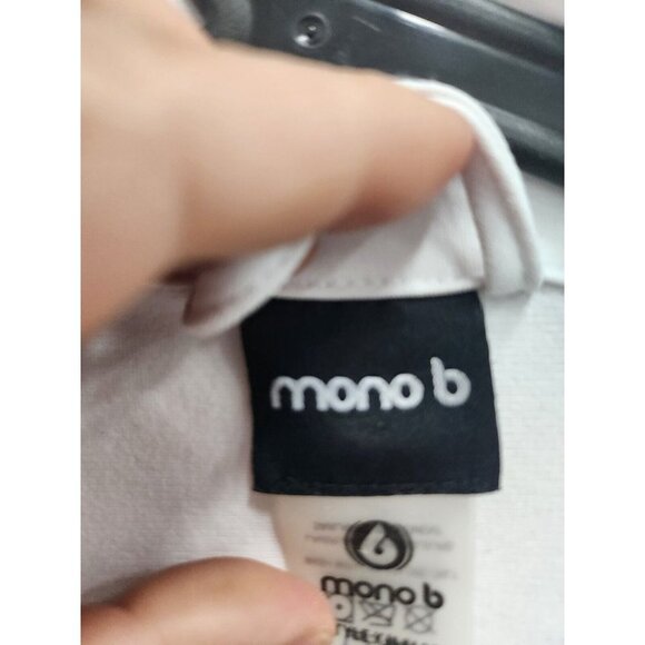Mono B Womens Varsity Tricot Jacket Size Medium Black White Raglan Activewear - Picture 4 of 7